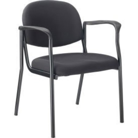 GLOBAL EQUIPMENT Interion® Fabric Guest Chair With Arms, Black B9501/BLACK